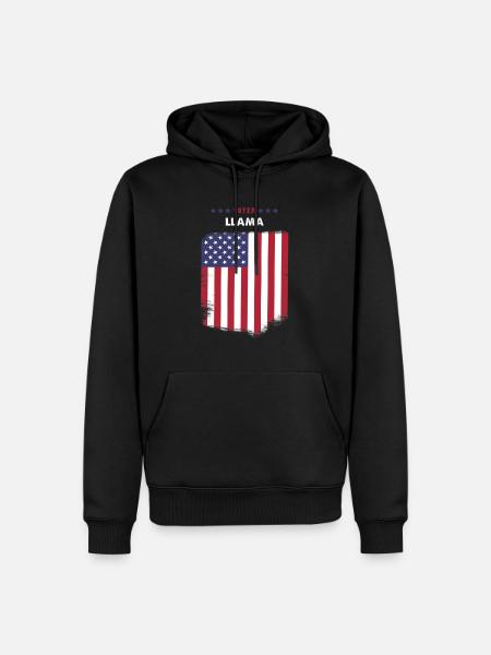 Wähler-Lama - Männer Premium Bio Hoodie - Schwarz