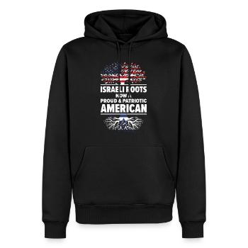 Né: Israël, Israël, Américain, États-Unis - Sweat à capuche Premium bio Homme - noir - Devant - Nico (187cm)