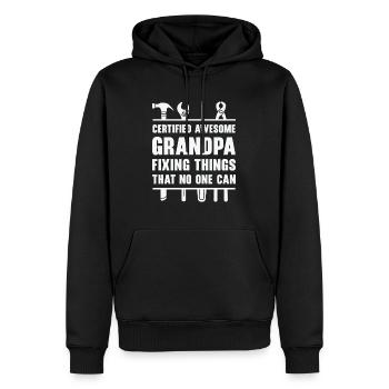 Grand-père répare des citations amusantes de retraite vintage - Sweat à capuche Premium bio Homme - noir - Devant - Nico (187cm)