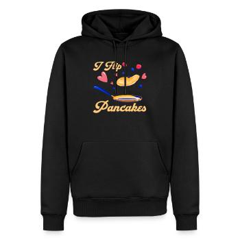 Machine à crêpes Flipping Breakfast - Sweat à capuche Premium bio Homme - noir - Devant - Nico (187cm)