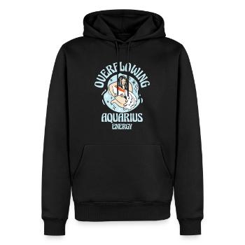 Wassermann Energie Astrologie Überlaufende - Männer Premium Bio Hoodie - Schwarz - Vorne - Nico (187cm)