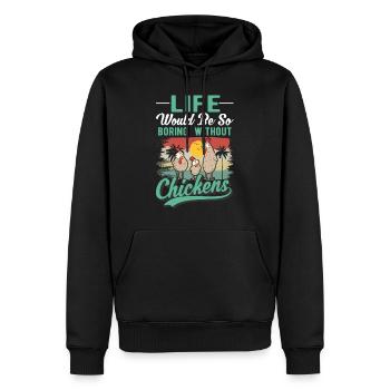 Poulets Éleveur de poulet Éleveur Éleveur - Sweat à capuche Premium bio Homme - noir - Devant - Nico (187cm)
