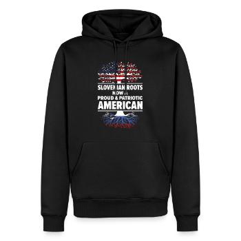 Né: Slovène, Slovénie, Américain, États-Unis - Sweat à capuche Premium bio Homme - noir - Devant - Nico (187cm)