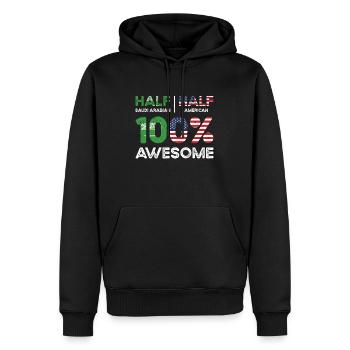 Geborener Saudi-Araber Saudi-Arabien Amerikaner - Männer Premium Bio Hoodie - Schwarz - Vorne - Nico (187cm)