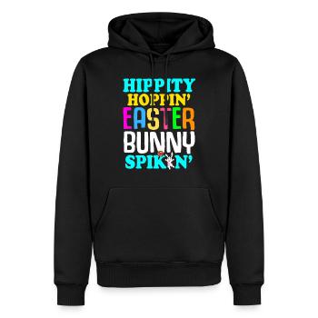 Ostern Volleyball Hase Ferien Kaninchen Sport - Männer Premium Bio Hoodie - Schwarz - Vorne - Nico (187cm)