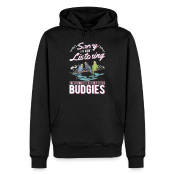 Perruche Cadeau Welli - Sweat à capuche Premium bio Homme - noir - Devant - Nico (187cm)