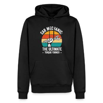 Mécanicien automobile Réparation de moteur de voiture - Sweat à capuche Premium bio Homme - noir - Devant - Nico (187cm)