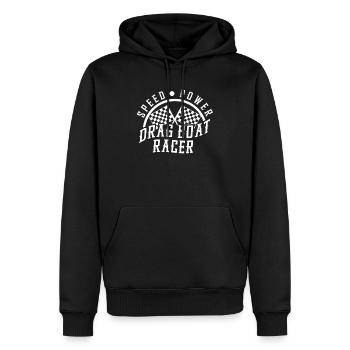 Vitesse de course de dragster - Sweat à capuche Premium bio Homme - noir - Devant - Nico (187cm)