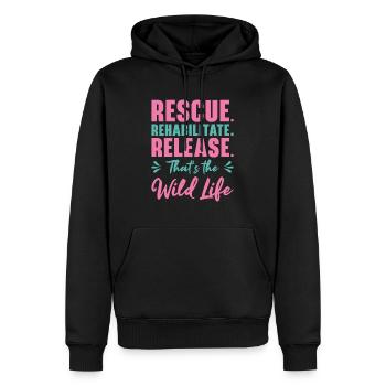 World Wildlife Day Animal Rescue Wildlife - Men’s Premium Organic Hoodie - black - Front - Nico (187cm)