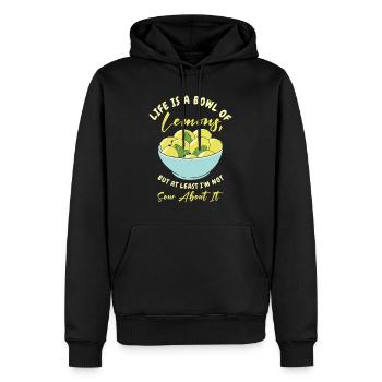 Limonade citron agrumes - Sweat à capuche Premium bio Homme - noir - Devant - Nico (187cm)