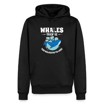Journée mondiale de la conservation : Animaux marins de rorquals bleus - Sweat à capuche Premium bio Homme - noir - Devant - Nico (187cm)