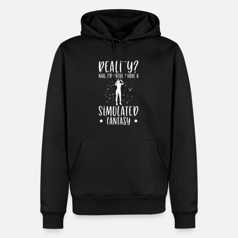 Simulation Fantasy Réalité Science-Fiction - Sweat à capuche Premium bio Homme - noir