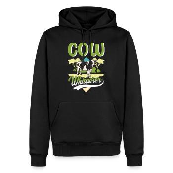 Cow Whisperer Farmer Cattle Breeder Cows - Men’s Premium Organic Hoodie - black - Front - Nico (187cm)