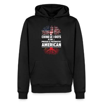 Né chinois Chine États-Unis - Sweat à capuche Premium bio Homme - noir - Devant - Nico (187cm)