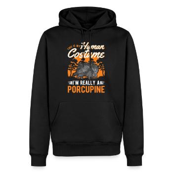 Porcupine Costume Humain Halloween - Sweat à capuche Premium bio Homme - noir - Devant - Nico (187cm)
