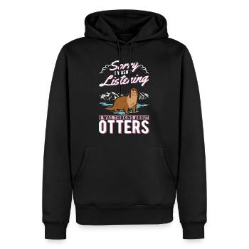 Loutre Cadeau Loutre Loutre Loutre Loutre de mer - Sweat à capuche Premium bio Homme - noir - Devant - Nico (187cm)