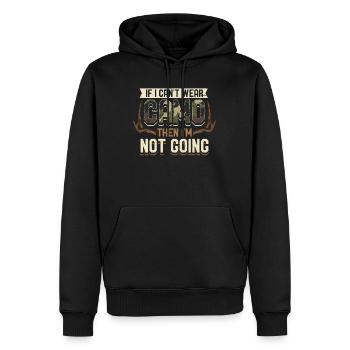 Chasse, Camo, Chasseur, Cerf, Orignal, Chasse au chevreuil, Chasse - Sweat à capuche Premium bio Homme - noir - Devant - Nico (187cm)