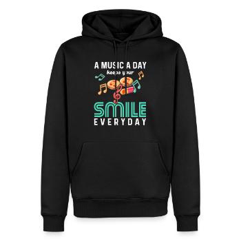 Beste Medizin Musik Selbstfürsorge Musikliebhaber - Männer Premium Bio Hoodie - Schwarz - Vorne - Nico (187cm)