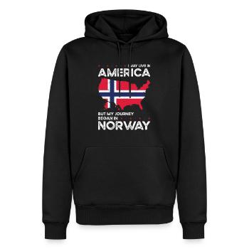 Geboren Norwegisch Norwegen Amerikanisch USA - Männer Premium Bio Hoodie - Schwarz - Vorne - Nico (187cm)
