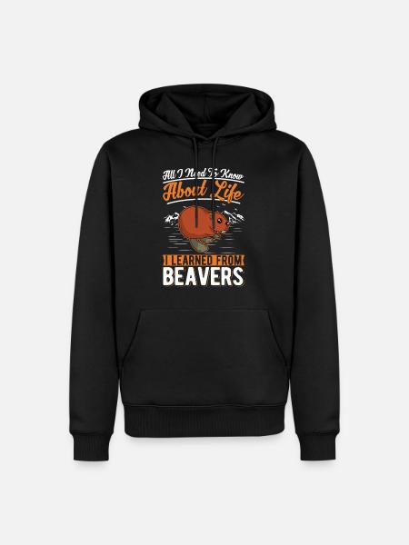Biber Geschenk Biberdamm - Männer Premium Bio Hoodie - Schwarz