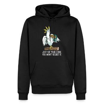Parrot Bird Pet Food Bird Lover Corn Wildlife Pet - Men’s Premium Organic Hoodie - black - Front - Nico (187cm)