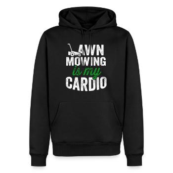 Lawn Mower Mowing Landscaping Landscaper - Men’s Premium Organic Hoodie - black - Front - Nico (187cm)
