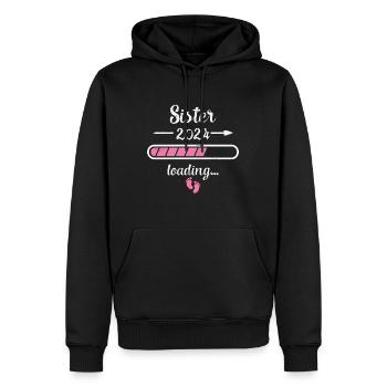 Sis 2024 Chargement Grossesse Sis Naissance - Sweat à capuche Premium bio Homme - noir - Devant - Nico (187cm)
