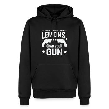 Waffen Pistolenliebhaber Waffenbesitzer Schießen - Männer Premium Bio Hoodie - Schwarz - Vorne - Nico (187cm)