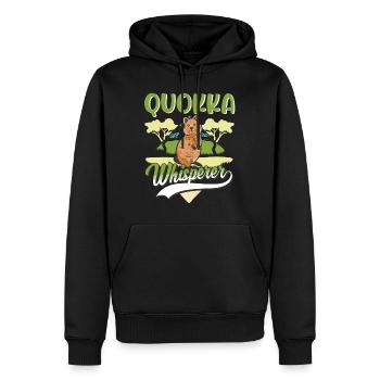 Quokka Whisperer Kangourou à queue courte - Sweat à capuche Premium bio Homme - noir - Devant - Nico (187cm)