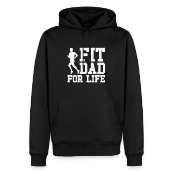 Fitness Vatertag Fitnessstudio Workout Training - Männer Premium Bio Hoodie - Schwarz - Vorne - Nico (187cm)
