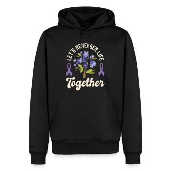 Alzheimer-Bewusstsein Purple Ribbon Gehirn - Männer Premium Bio Hoodie - Schwarz - Vorne - Nico (187cm)