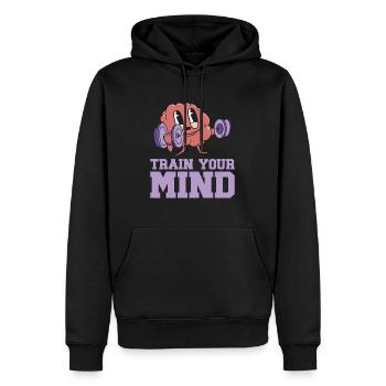 Alzheimer's Awareness Brain Mental Health - Men’s Premium Organic Hoodie - black - Front - Nico (187cm)