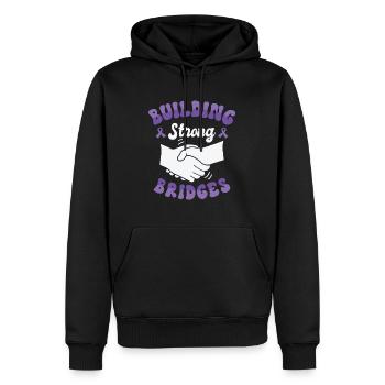 Cerveau du ruban violet de sensibilisation à la maladie d’Alzheimer - Sweat à capuche Premium bio Homme - noir - Devant - Nico (187cm)
