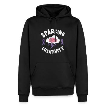 Alzheimer-Bewusstsein Purple Ribbon Gehirn - Männer Premium Bio Hoodie - Schwarz - Vorne - Nico (187cm)