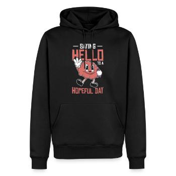 Alzheimer-Bewusstsein Purple Ribbon Gehirn - Männer Premium Bio Hoodie - Schwarz - Vorne - Nico (187cm)