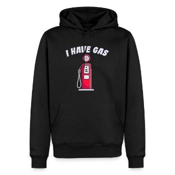 J’ai une pompe à essence drôle - Sweat à capuche Premium bio Homme - noir - Devant - Nico (187cm)