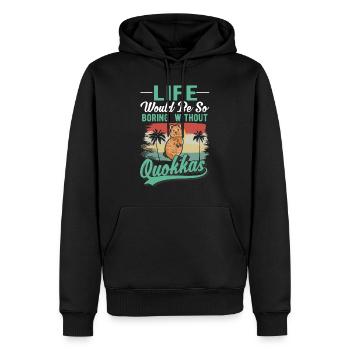 Quokka Gift Kangourou à queue courte - Sweat à capuche Premium bio Homme - noir - Devant - Nico (187cm)