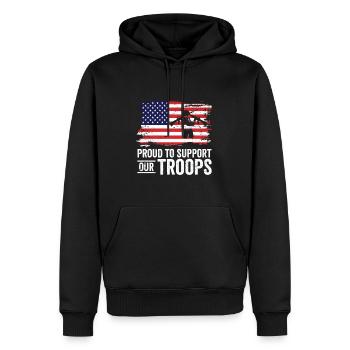 USA Independence Military Heroes Soldier Freedom - Men’s Premium Organic Hoodie - black - Front - Nico (187cm)