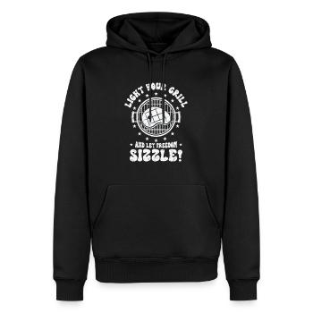 Barbecue de l’indépendance des États-Unis Drapeau américain - Sweat à capuche Premium bio Homme - noir - Devant - Nico (187cm)
