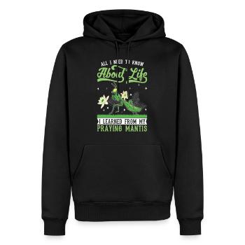 Mante religieuse mante mante mante mante mante - Sweat à capuche Premium bio Homme - noir - Devant - Nico (187cm)