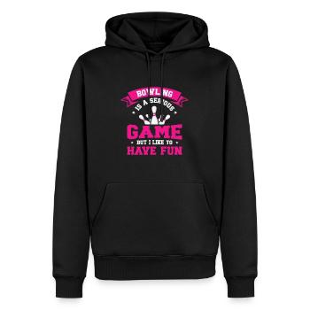 Bowling Femmes Bowler Ball Strike - Sweat à capuche Premium bio Homme - noir - Devant - Nico (187cm)