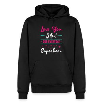 Muttertag Super Mama Superheldin Oma Heldin - Männer Premium Bio Hoodie - Schwarz - Vorne - Nico (187cm)