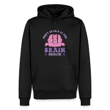 Alzheimer-Bewusstsein Gehirn Psychische Gesundheit - Männer Premium Bio Hoodie - Schwarz - Vorne - Nico (187cm)