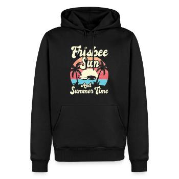 Frisbee Tropical Sommerurlaub Flying Disc Sport - Männer Premium Bio Hoodie - Schwarz - Vorne - Nico (187cm)