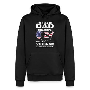 Veteran US American Veterans Dad Grandpa Nichts - Männer Premium Bio Hoodie - Schwarz - Vorne - Nico (187cm)
