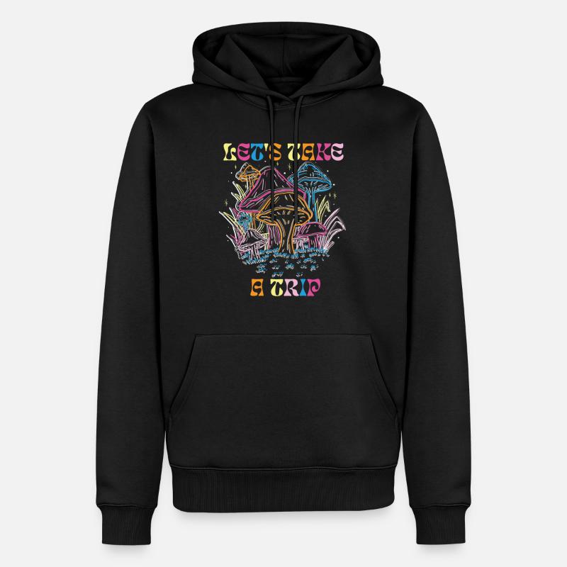 Trippy Pilz Magic Mushrooms Psychedelic - Männer Premium Bio Hoodie - Schwarz