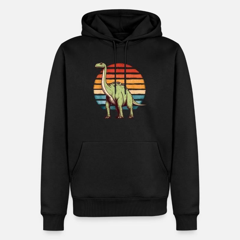 Brachiosaurus dinosaure Dino Paléontologue - Sweat à capuche Premium bio Homme - noir