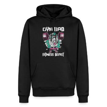 Fitness Fathers Day Gym Workout Training Coach - Men’s Premium Organic Hoodie - black - Front - Nico (187cm)