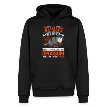 Opossum Cadeau Marsupial Opossum - Sweat à capuche Premium bio Homme - noir - Devant - Nico (187cm)