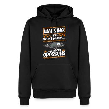 Avertissement Opossum Possum Marsupial - Sweat à capuche Premium bio Homme - noir - Devant - Nico (187cm)